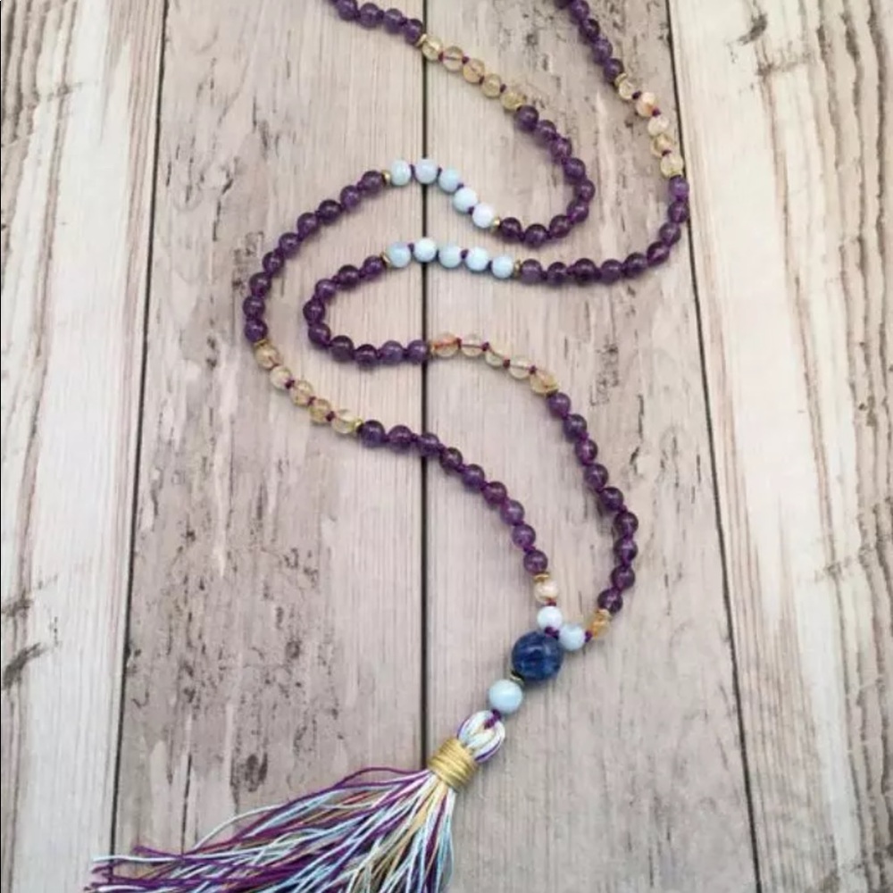 HAPPINESS and RADIANCE Gemstone meditation mala - Picture 3 of 5